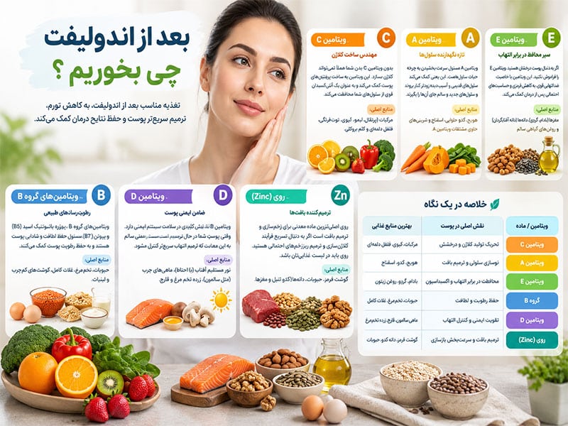 خوراکی های مفید بعد از اندولیفت
